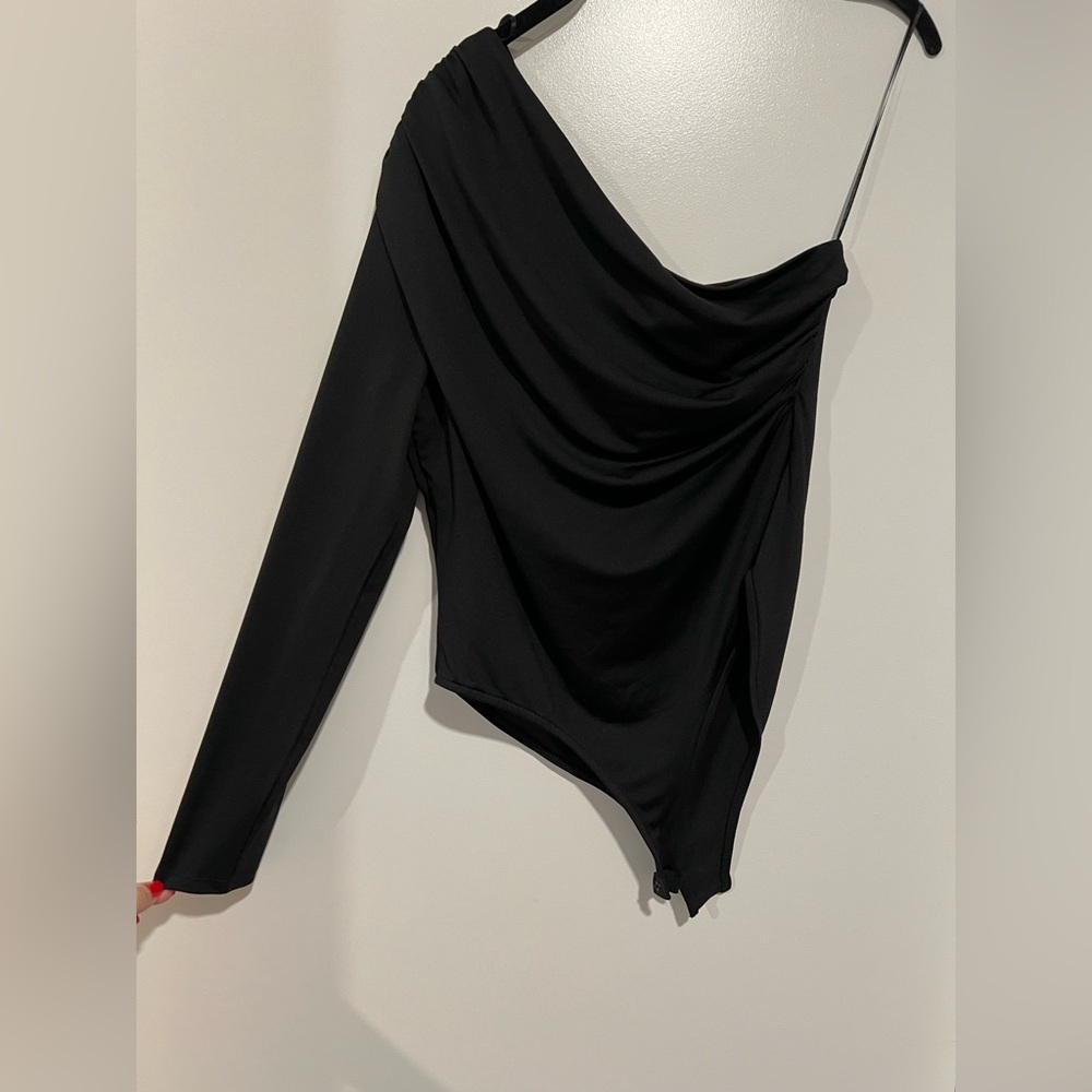 Black Zara bodysuit one shoulder